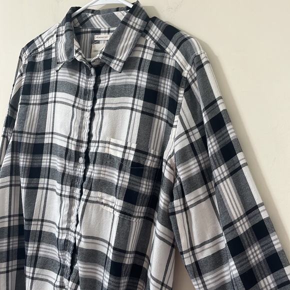 American Eagle Ahh-amazingly Soft Black White Buffalo Check Print Button Down XL - Picture 4 of 11